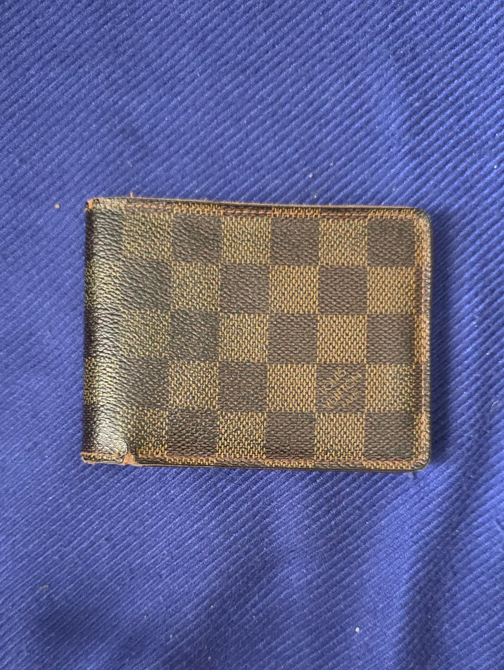 Classic Check Pattern Men's Bifold Wallet - Brown
